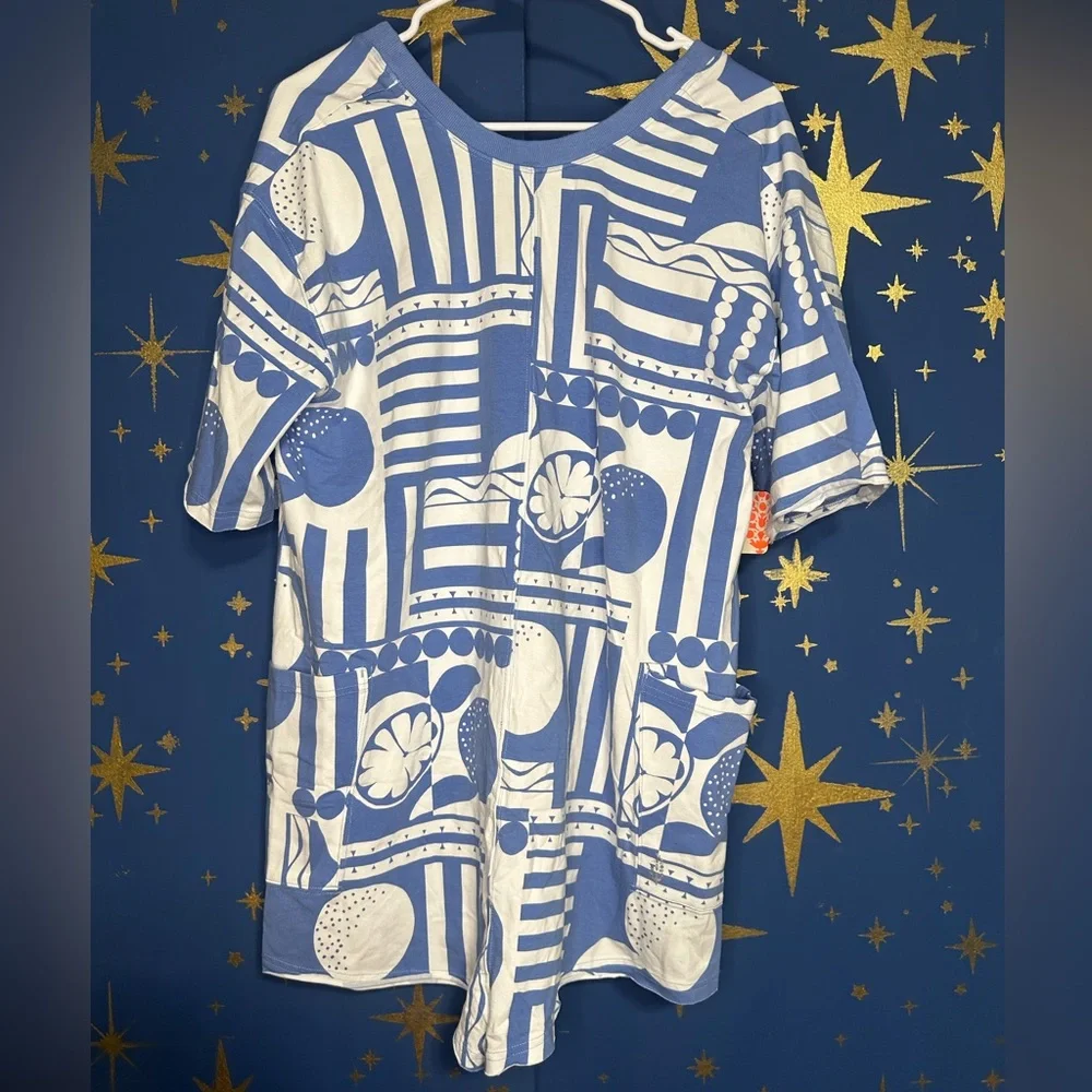 NWT FP Movement by Free People Printed Graphic Hot Shot Tee Shirt Romper S - Picture 8 of 8